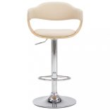 2 darab krémszínű hajlított fa és műbőr bárszék