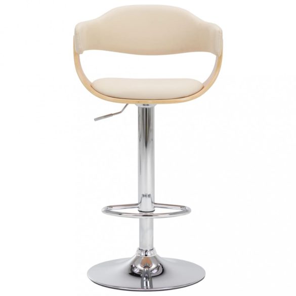 2 darab krémszínű hajlított fa és műbőr bárszék