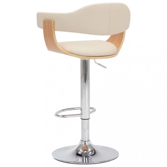 2 darab krémszínű hajlított fa és műbőr bárszék