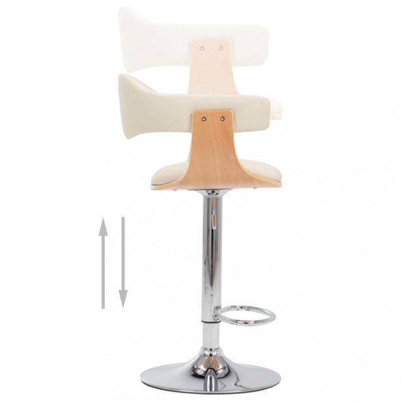 2 darab krémszínű hajlított fa és műbőr bárszék