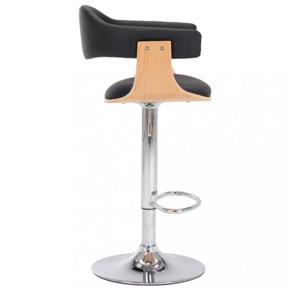 2 darab fekete hajlított fa és műbőr bárszék