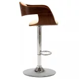 krémszínű hajlított fa és műbőr bárszék