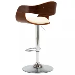 krémszínű hajlított fa és műbőr bárszék