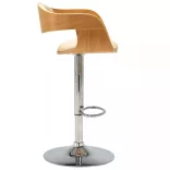 krémszínű hajlított fa és műbőr bárszék