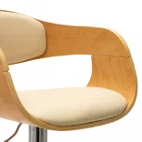 krémszínű hajlított fa és műbőr bárszék