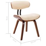 2 db krémszínű hajlított fa és műbőr étkezőszék