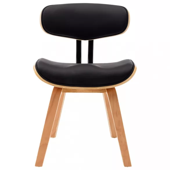 2 db fekete hajlított fa és műbőr étkezőszék