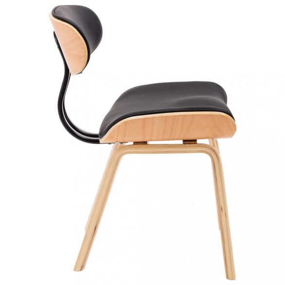 2 db fekete hajlított fa és műbőr étkezőszék