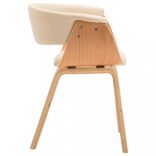 krémszínű hajlított fa és műbőr étkezőszék