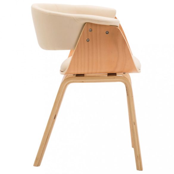 krémszínű hajlított fa és műbőr étkezőszék