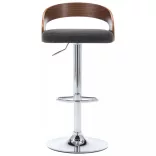 2 db sötétszürke szövet és hajlított fa bárszék