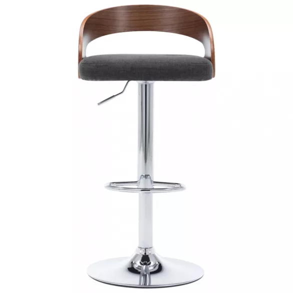 2 db sötétszürke szövet és hajlított fa bárszék