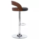 2 db sötétszürke szövet és hajlított fa bárszék