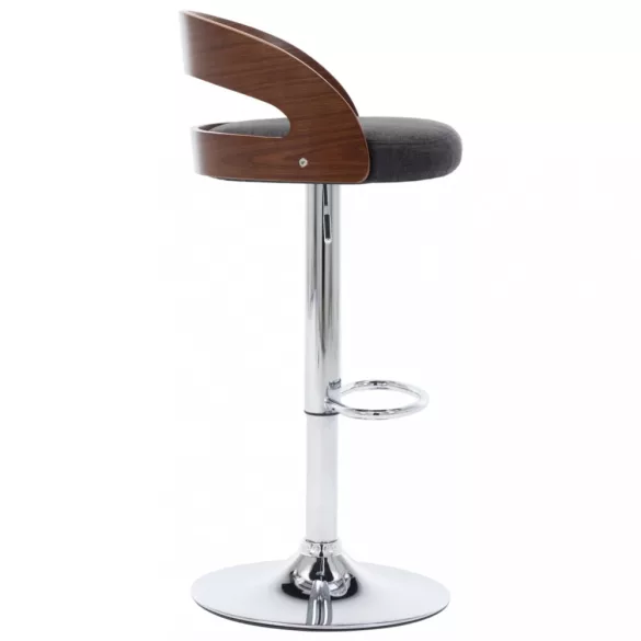 2 db sötétszürke szövet és hajlított fa bárszék