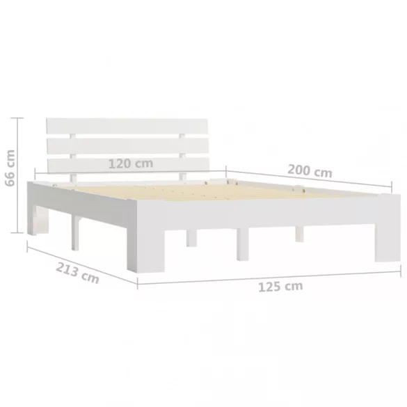 fehér tömör fenyőfa ágy matrac nélkül 120 x 200 cm