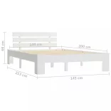 fehér tömör fenyőfa ágy matrac nélkül 140 x 200 cm