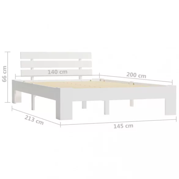 fehér tömör fenyőfa ágy matrac nélkül 140 x 200 cm