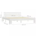 fehér tömör fenyőfa ágy matrac nélkül 160 x 200 cm