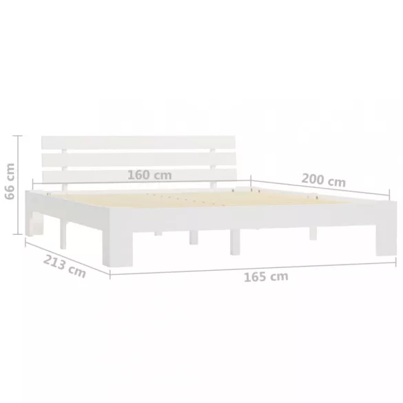 fehér tömör fenyőfa ágy matrac nélkül 160 x 200 cm
