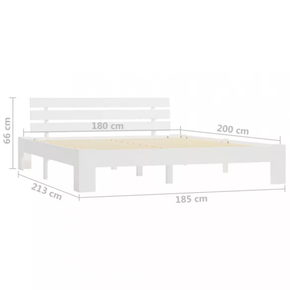 fehér tömör fenyőfa ágy matrac nélkül 180 x 200 cm