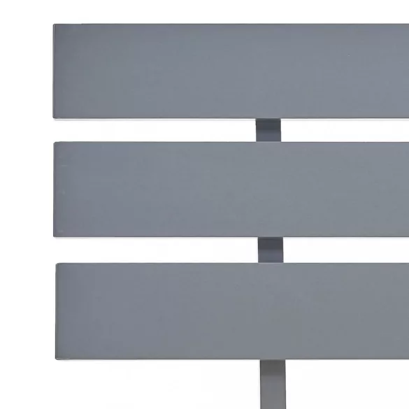szürke tömör fenyőfa ágykeret fejtámlával 160 x 200 cm