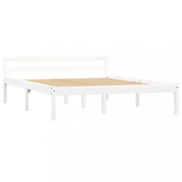 fehér tömör fenyőfa ágykeret 140 x 200 cm