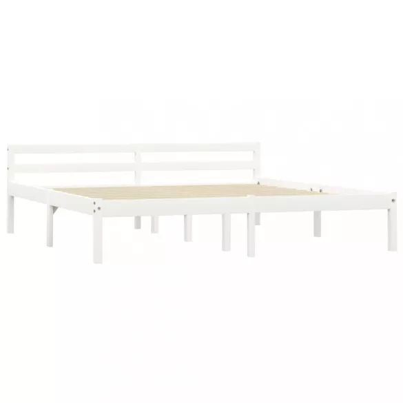 fehér tömör fenyőfa ágykeret 160 x 200 cm