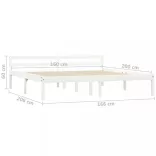 fehér tömör fenyőfa ágykeret 160 x 200 cm