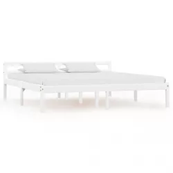 fehér tömör fenyőfa ágykeret 180 x 200 cm