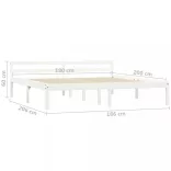 fehér tömör fenyőfa ágykeret 180 x 200 cm