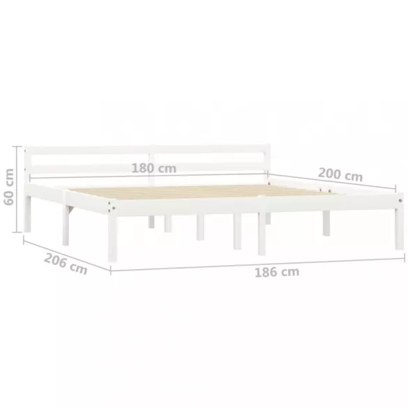 fehér tömör fenyőfa ágykeret 180 x 200 cm