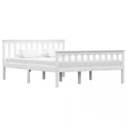 fehér tömör fenyőfa ágykeret 140 x 200 cm