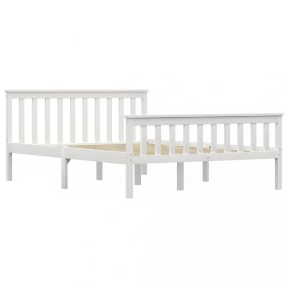 fehér tömör fenyőfa ágykeret 140 x 200 cm