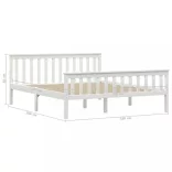 fehér tömör fenyőfa ágykeret 160 x 200 cm