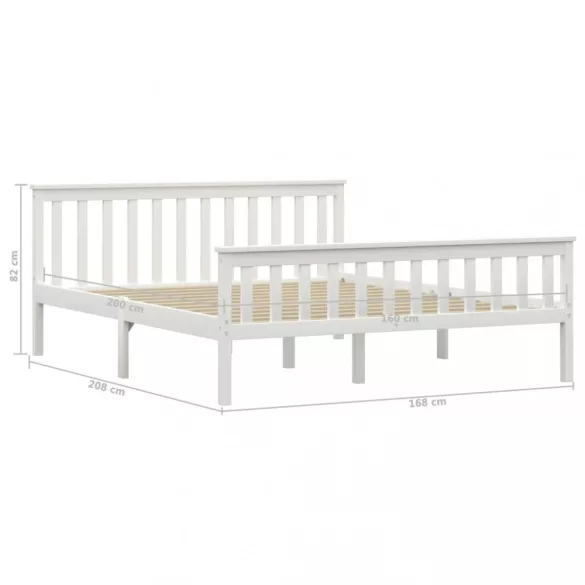 fehér tömör fenyőfa ágykeret 160 x 200 cm