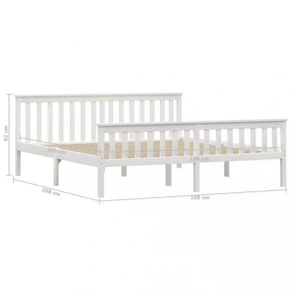 fehér tömör fenyőfa ágykeret 180 x 200 cm