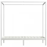 fehér tömör fenyőfa baldachinos ágykeret 90 x 200 cm