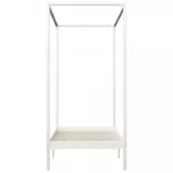 fehér tömör fenyőfa baldachinos ágykeret 90 x 200 cm