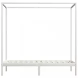 fehér tömör fenyőfa baldachinos ágykeret 100 x 200 cm