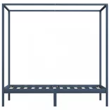szürke tömör fenyőfa baldachinos ágykeret 90 x 200 cm