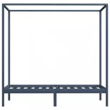 szürke tömör fenyőfa baldachinos ágykeret 100 x 200 cm