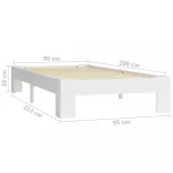 fehér tömör fenyőfa ágykeret 90 x 200 cm