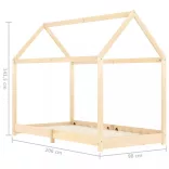 tömör fenyőfa gyerekágy-keret 90 x 200 cm