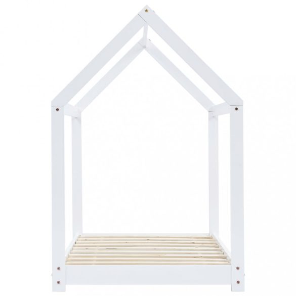 fehér tömör fenyőfa gyerekágy-keret 70 x 140 cm