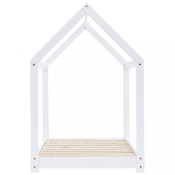 fehér tömör fenyőfa gyerekágy-keret 80 x 160 cm