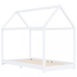 fehér tömör fenyőfa gyerekágy-keret 90 x 200 cm