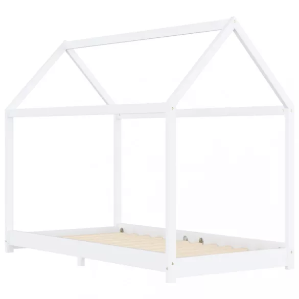 fehér tömör fenyőfa gyerekágy-keret 90 x 200 cm