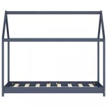 szürke tömör fenyőfa gyerekágy-keret 70 x 140 cm