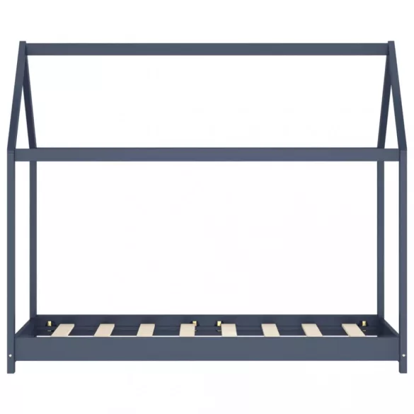 szürke tömör fenyőfa gyerekágy-keret 70 x 140 cm