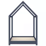 szürke tömör fenyőfa gyerekágy-keret 70 x 140 cm